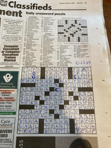 Palo Alto Daily Crossword