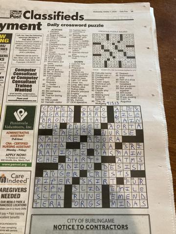 Palo Alto Daily Post Crossword