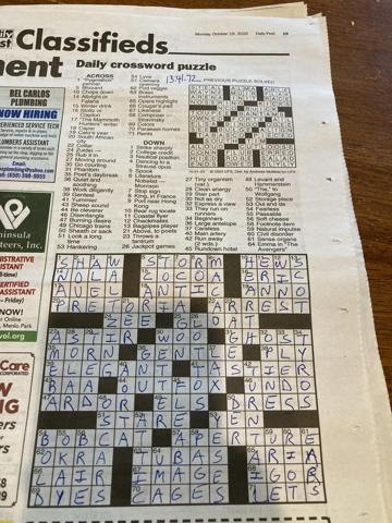 Too slow on crossword