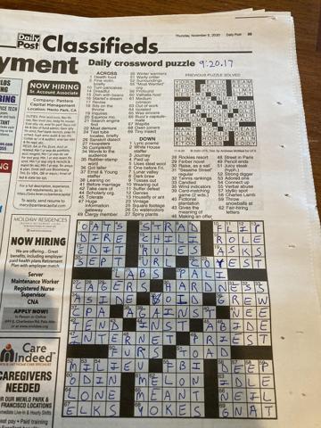 Palo Alto Daily Post Crossword