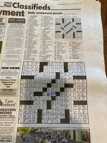 Palo Alto Daily Post Crossword puzzle