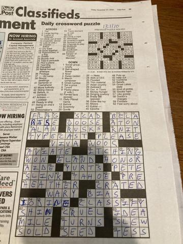 Palo alto daily post crossword puzzle