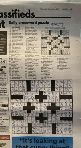 Palo Alto Daily Post crossword