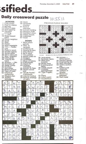Palo Alto Daily Post crossword 2020-12-03