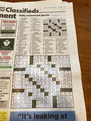 Palo Alto Daily Post crossword