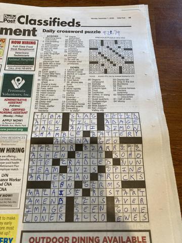 Palo Alto Daily Post crossword