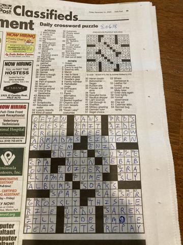 Palo Alto Daily Post crossword