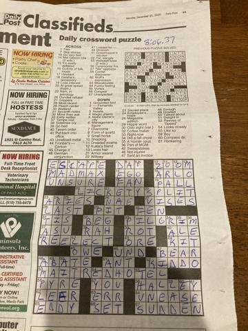 Palo Alto Daily Post crossword