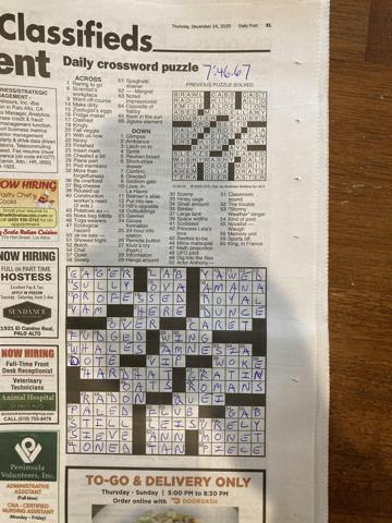 Palo Alto Daily Post crossword