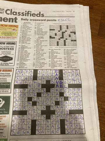 Palo Alto Daily Post crossword