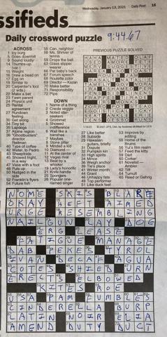 Palo Alto Daily Post crossword