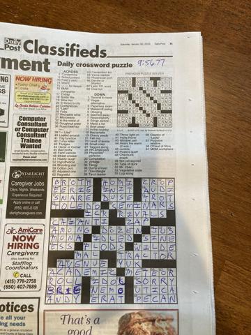 Palo Alto Daily Post crossword