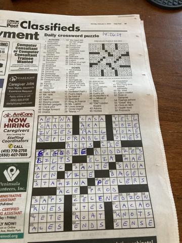 Palo Alto Daily Post crossword