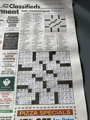 Palo Alto Daily Post crossword