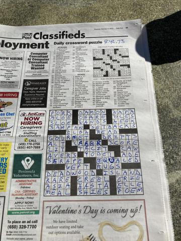 Palo Alto Daily Post crossword for 2/4/2021