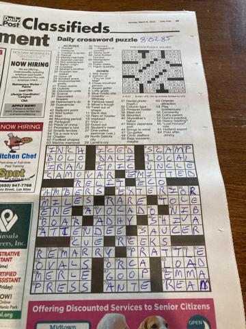 Palo Alto Daily Post crossword