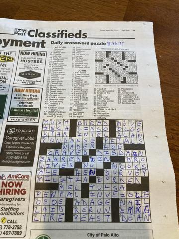 Palo Alto Daily Post crossword