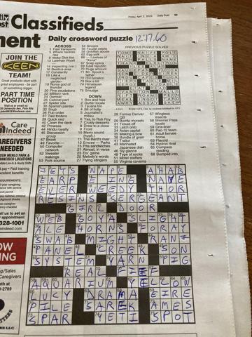 Palo Alto Daily Post crossword