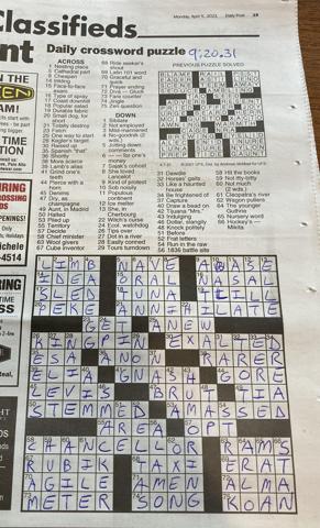 Palo Alto Daily Post crossword