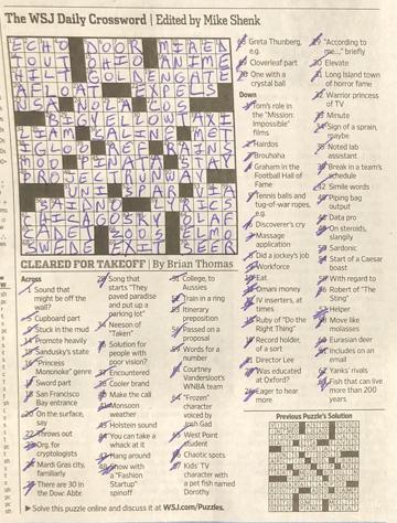 WSJ crossword